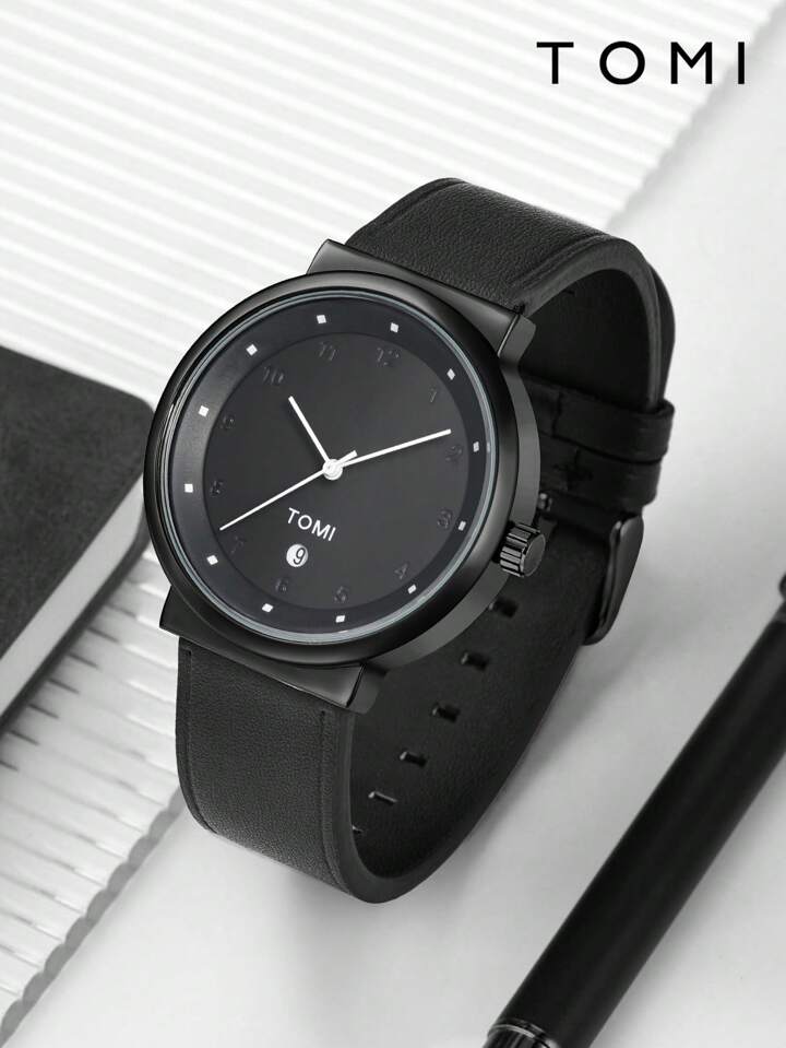 TOMI T-091 Men's Watch Round Dial Date Quartz - Tomi Watches