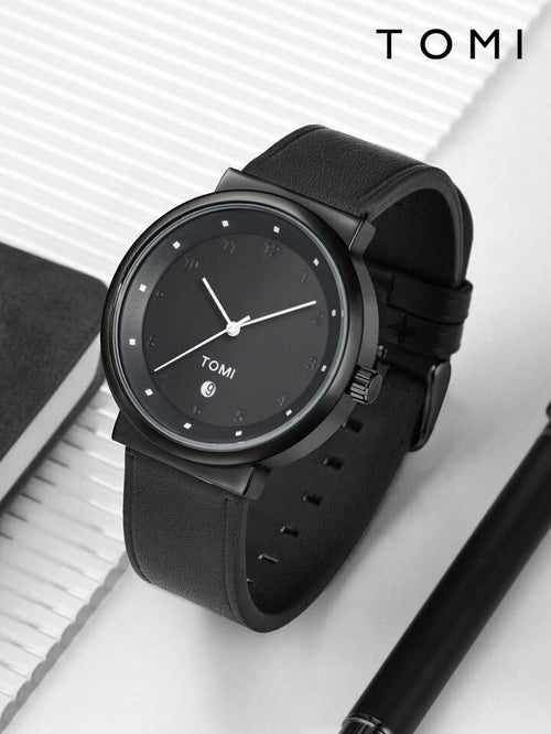 TOMI T-091 Men's Watch Round Dial Date Quartz - Tomi Watches