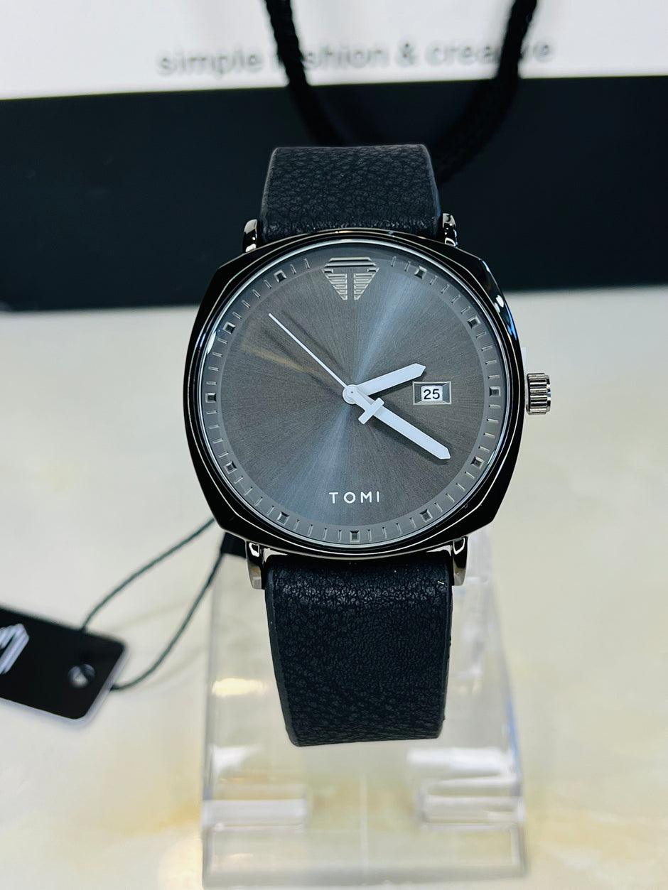 TOMI T-044 Men's Watch Quartz Date Leather Strap - Tomi Watches