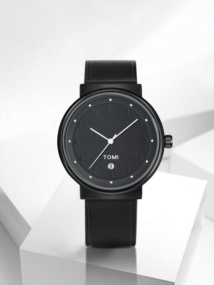 TOMI T-091 Men's Watch Round Dial Date Quartz - Tomi Watches