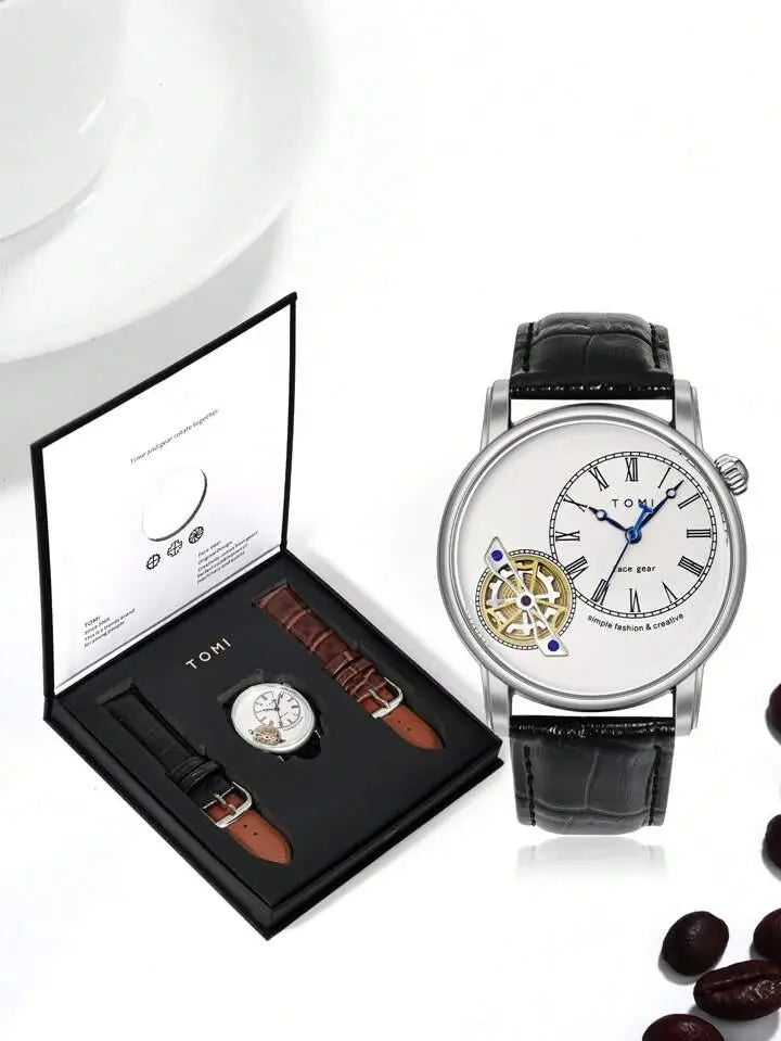 TOMI T-103 Face Gear Dual Strap Watch - Tomi Watches