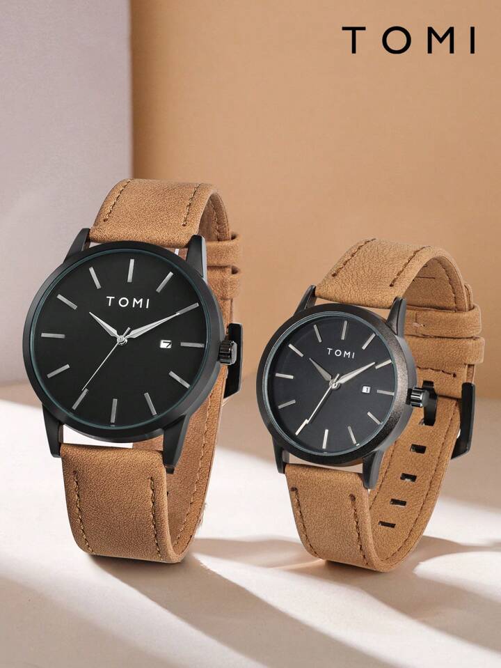 TOMI T-071 Couple Leather Watch - Tomi Watches