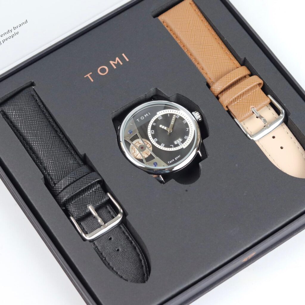 TOMI T-105 Face Gear Dual Strap Luxury Watch - Tomi Watches